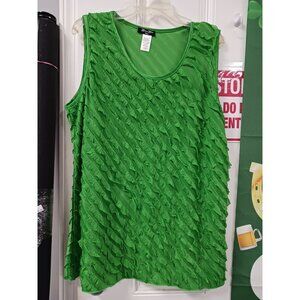Brittany Black Woman Shirt Sleeveless Green Size 1X